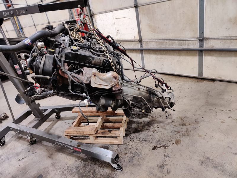The 5.9 resting on an engine stand