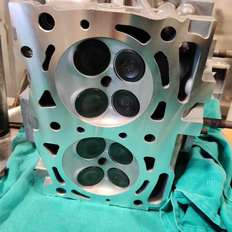 Close-up of a cleaned EJ cylinder head
